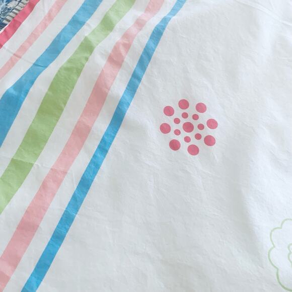Vintage Twin Size Duvet Cover Mid Century MCM Bedding Floral Print Pink White - Picture 3 of 15